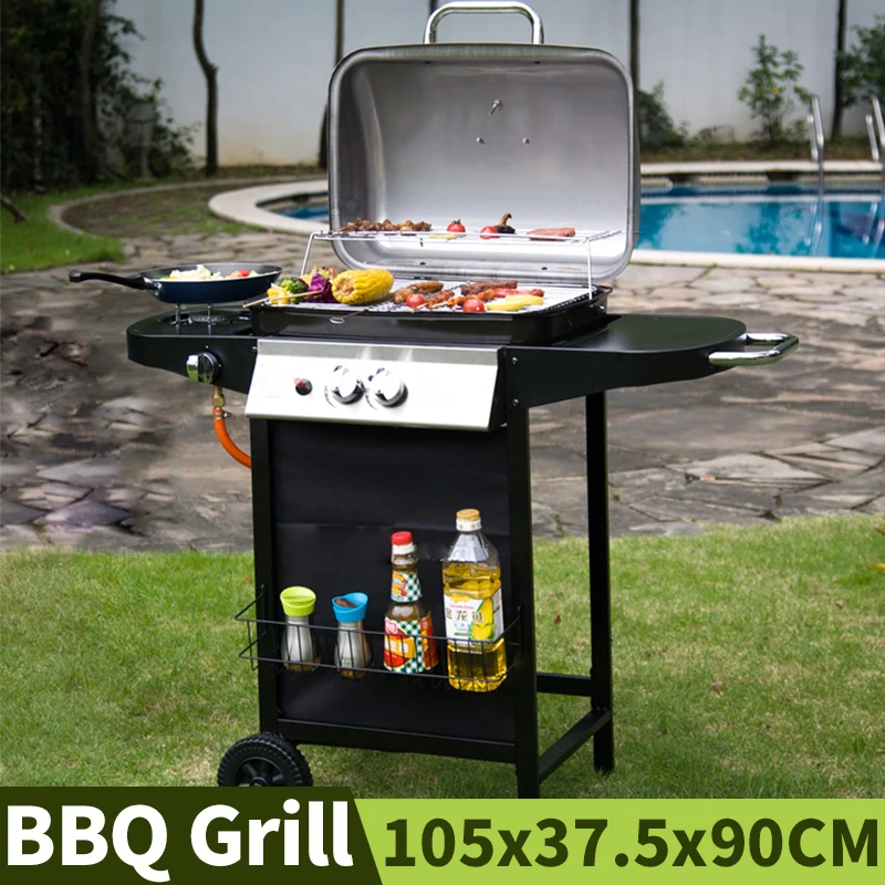 

Courtyard Outdoor Gas BBQ Grill Garden Household American Style Braised Oven Removable Barbecue Rack With Seasoning Basket