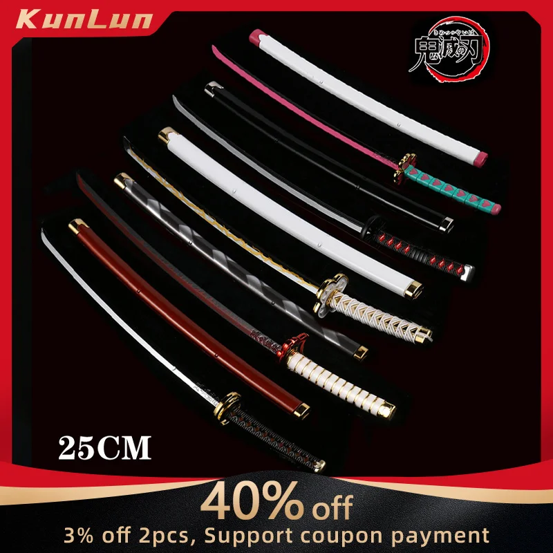 25 см фигурка рассекающего демонов: Kimetsu No Yaiba Nichirin Katana с ножнами металлическая