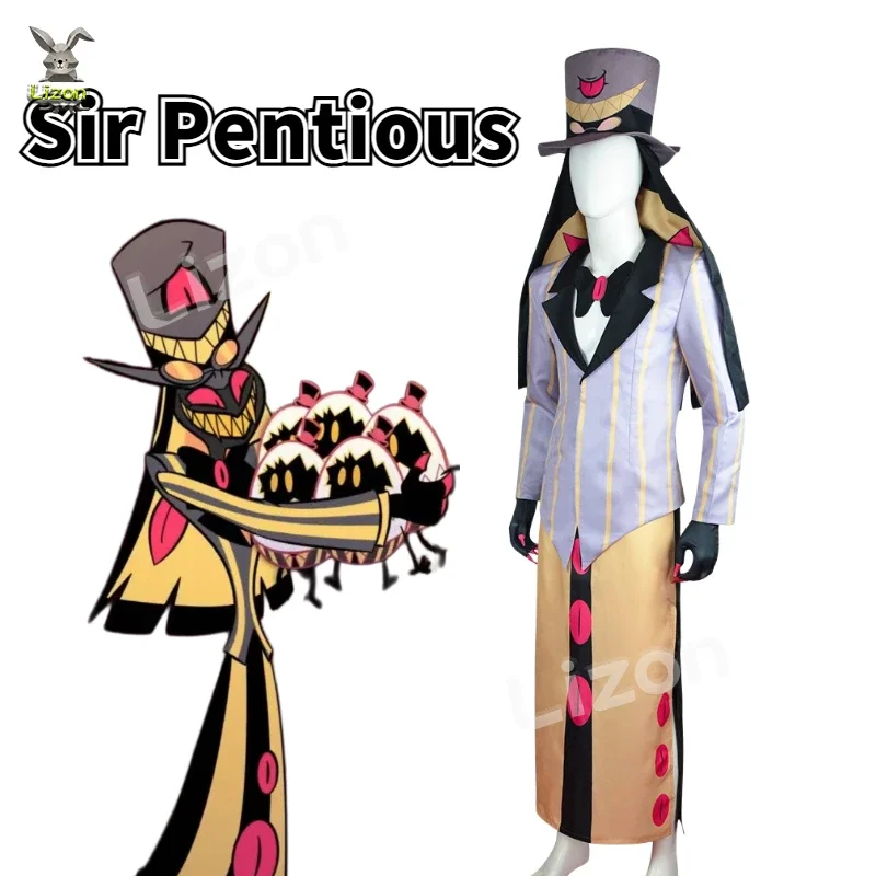 Аниме Sir Pentius костюмы для косплея шляпа галстук-бабочка брюки платье наряд мужчин