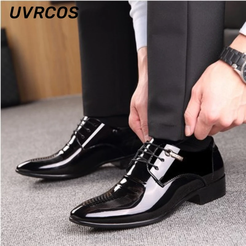 

Men Patent Leather Shoes Business Formal Men Shoes Men Summer British Pointed Men's Shoes Fashion Low-top Shoes Men Shoes