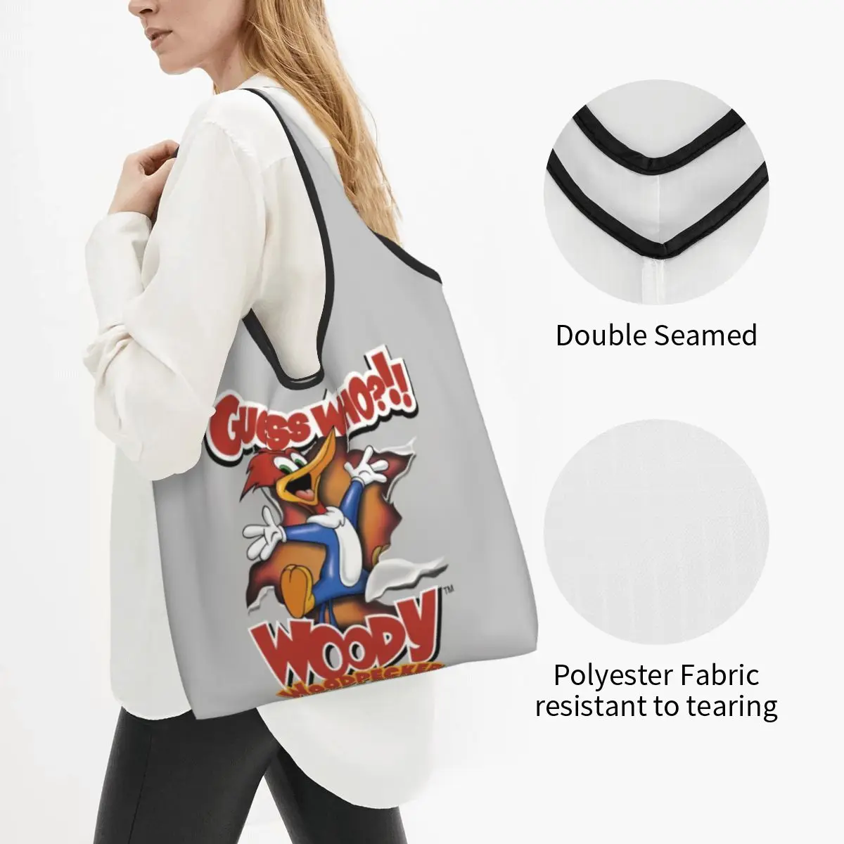 Индивидуальная многоразовая женская сумка для покупок с рисунком под дерево