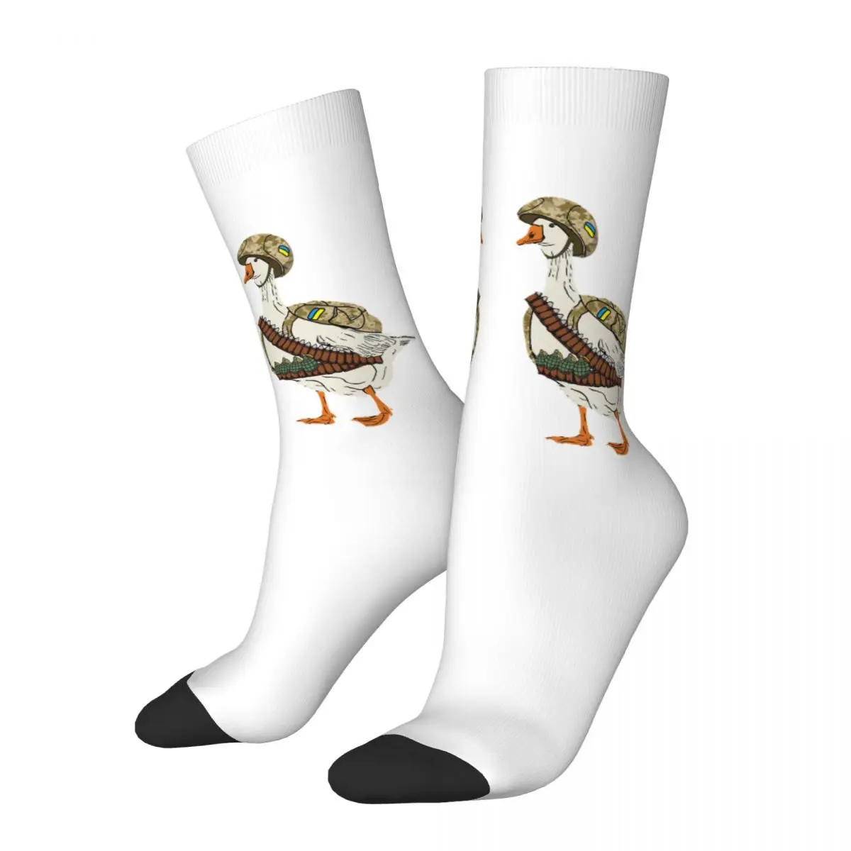 

Crazy Sock for Men Combat Goose Hip Hop Harajuku Ukrainian Soldier Happy Quality Pattern Printed Boys Crew compression Sock