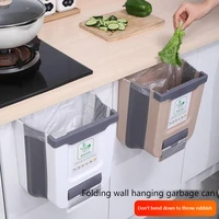 hanging trash can on the door folding bucket waste disposer kitchen wastebin food waste disposers bin household cleaning tools