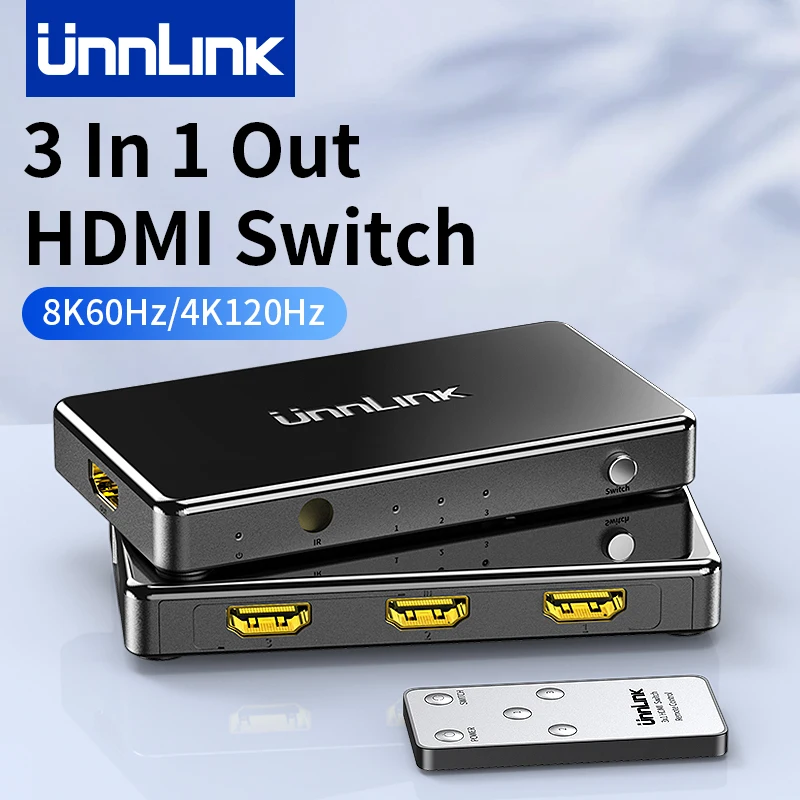 Модуль управления видео ПК Unnlink 8K 60 Гц HDMI-сплиттер 3 в 1, выход ...