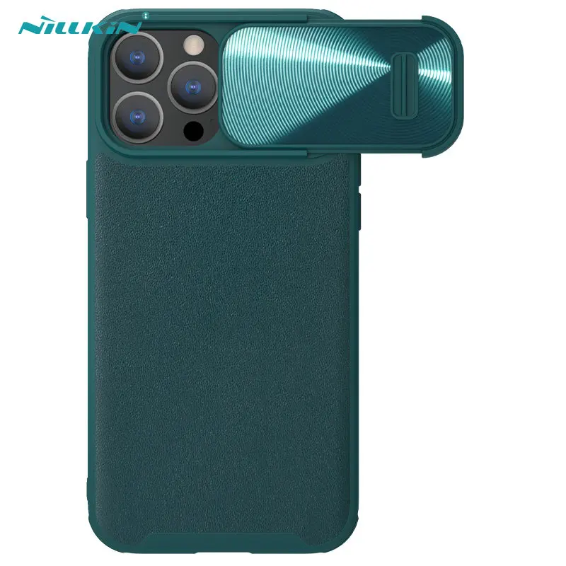 

NILLKIN CamShield Plain Leather Case S For Apple iPhone 13 Pro Max Slide Camera Lens Protection Torsion Spring Semi-automatic