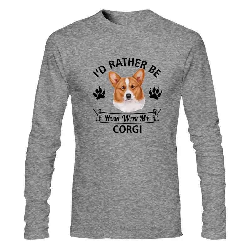 

Man Clothing Super Fashion Top Quality T Shirts Men O Neck Corgi T-Shirt - I'D Rather Be Home With My Corgi - Dog Tee Shirtcasua
