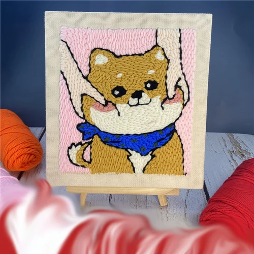 

Веселый Сделай Сам Набор для рукоделия, Набор для вышивания собак, Набор для вышивки крестиком, набор для легкой вышивки ковров