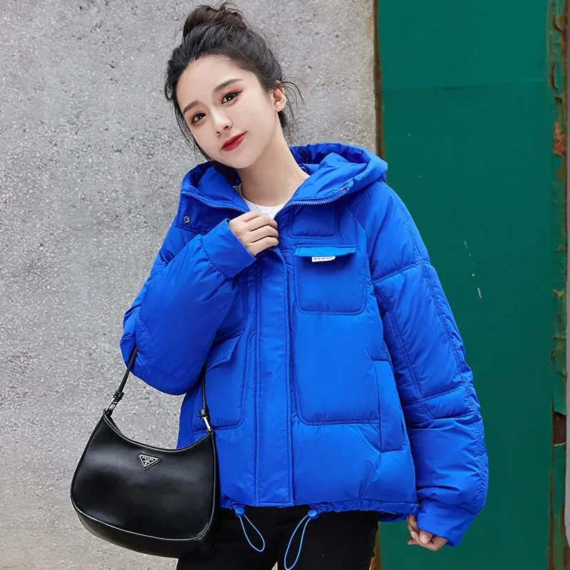 Women's Parka Hooded Padded Female Winter Jacket 2022 Basic Coat Thicken Warm Multiple Pockets Short Outerwear Warm Snow Coats