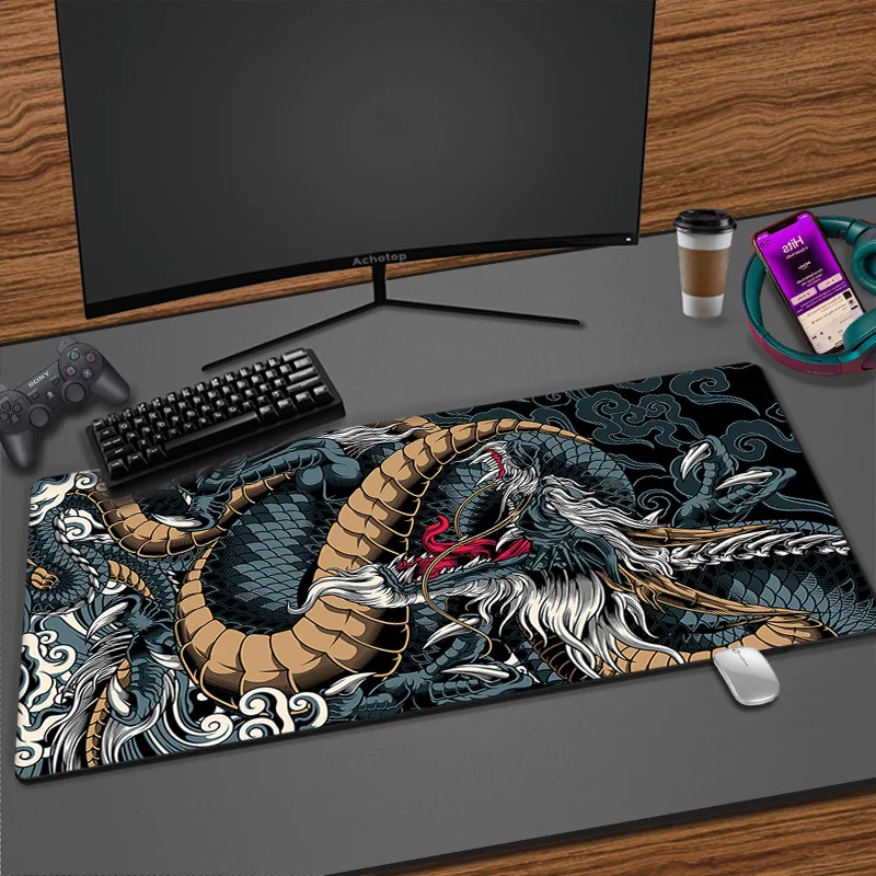 Large Mouse Pad Chinese Dragon Gaming Accessories HD Print Office Computer Keyboard Mousepad XXL PC Gamer Laptop Desk Mat 100x50