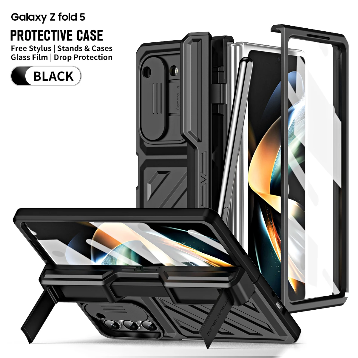 

Transformer Design Heavy Duty Strong Drop Proof TPU PC Cover Case for Samsung Galaxy Z Fold 5 4 with Screen Protector Stylus Pen