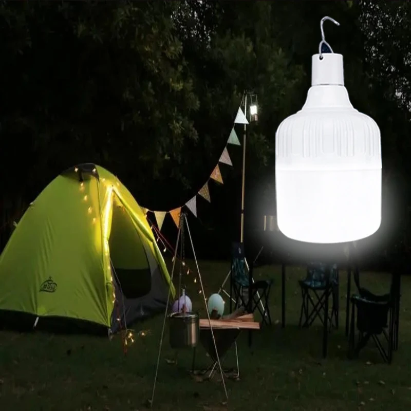 

Portable Emergency Lights with Hook Outdoor USB Rechargeable Mobile LED Lamp Bulbs Fishing Camping Patio Porch Garden Lighting.