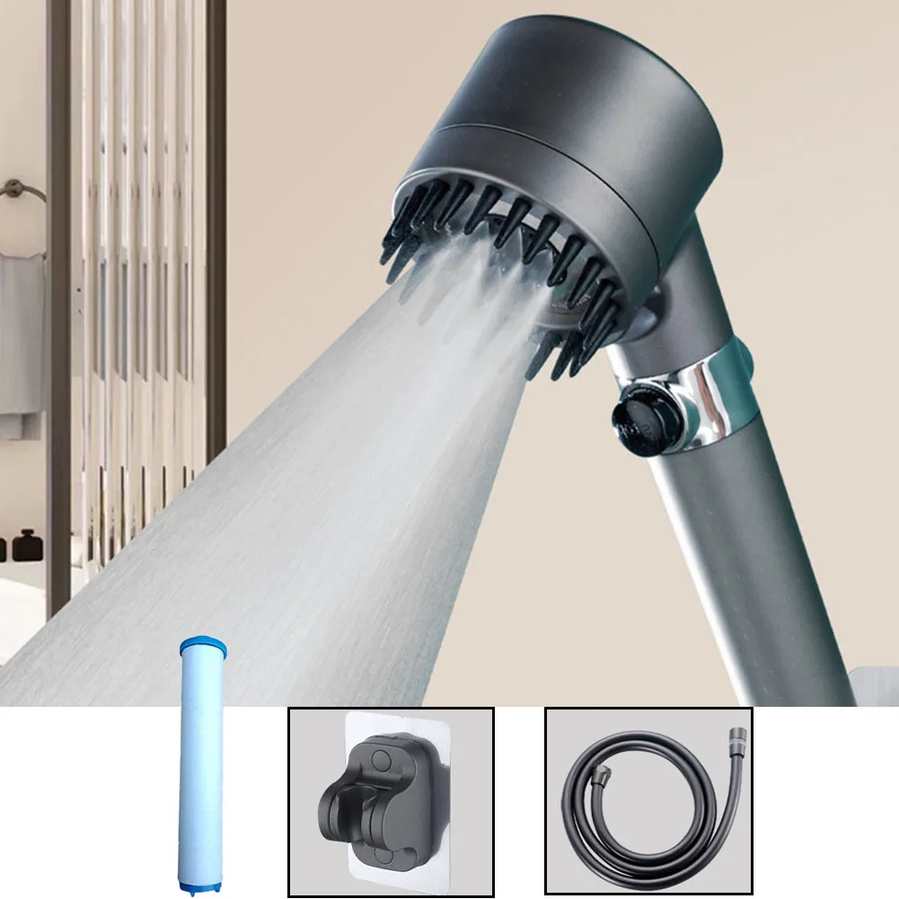 

High Pressure 3-Mode Message Shower Head Handheld Water Saving Spray Nozzle Massage Eco Shower Head Bathroom Accessories