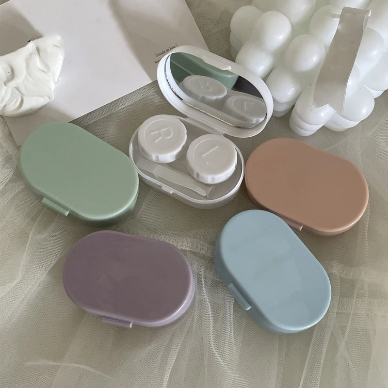 Матовые конфетные цветные женские Мини-контактные линзы фотоемкость для