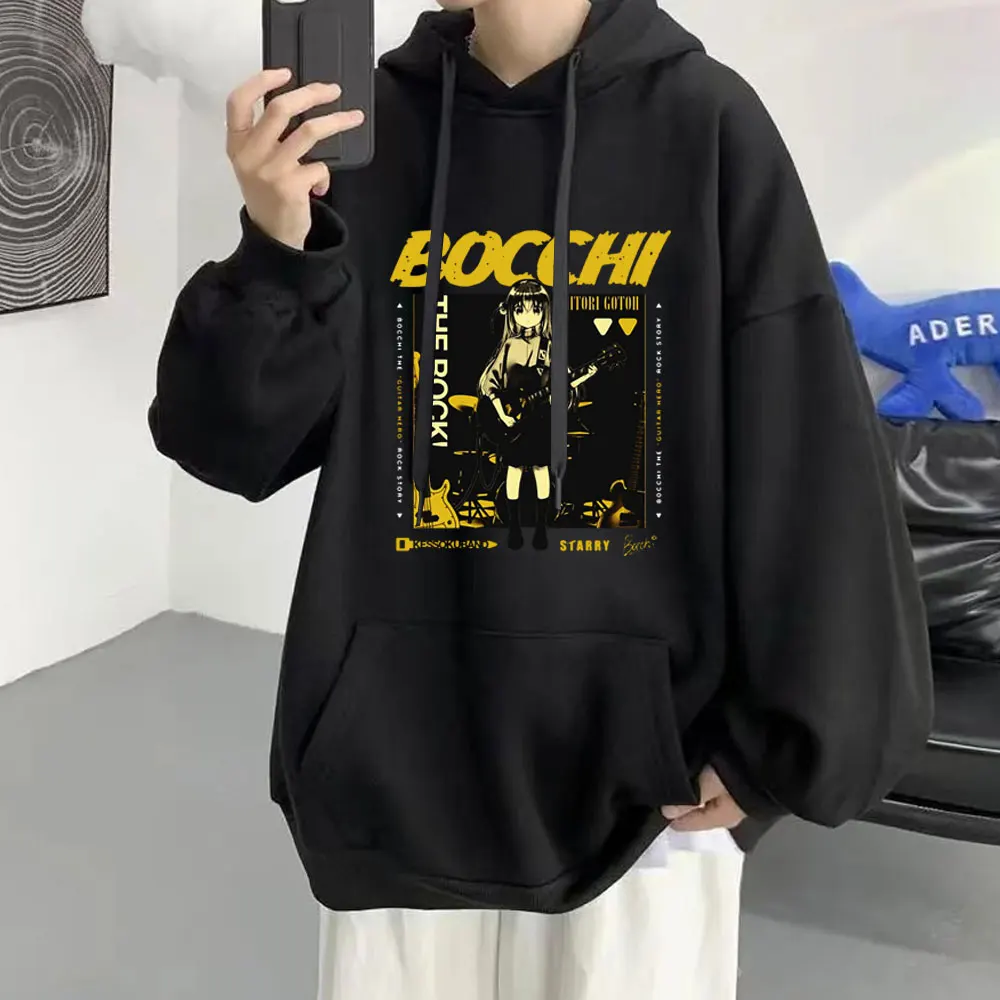 

Толстовка с капюшоном в стиле аниме Bocchi The Rock, пуловер с принтом группы Hitori Ready H ksoku, флисовая одежда большого размера в стиле унисекс на осень-зиму с капюшоном в готическом стиле