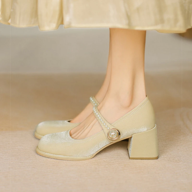 

Туфли женские на низком каблуке, модные однотонные, с круглым носком, Туфли Мэри Джейн, вечерняя Обувь