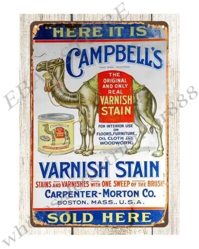 Лак Кэмпбелл Пятно металлическая жестяная вывеска коллекционная настенная