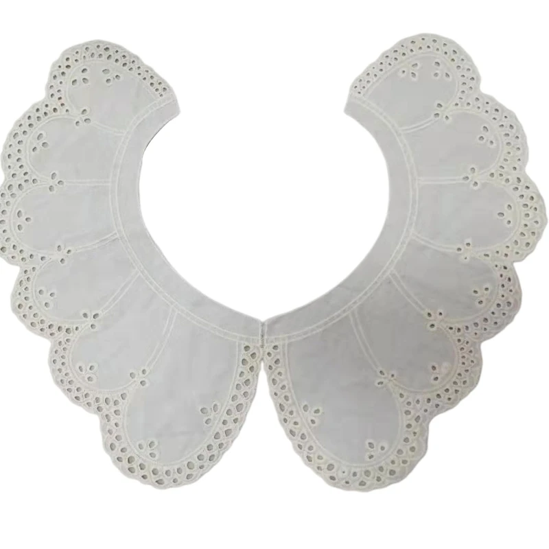 

Kids False Collar Detachable Embroidery Decorative Lace Neckline Hollow Out Trim