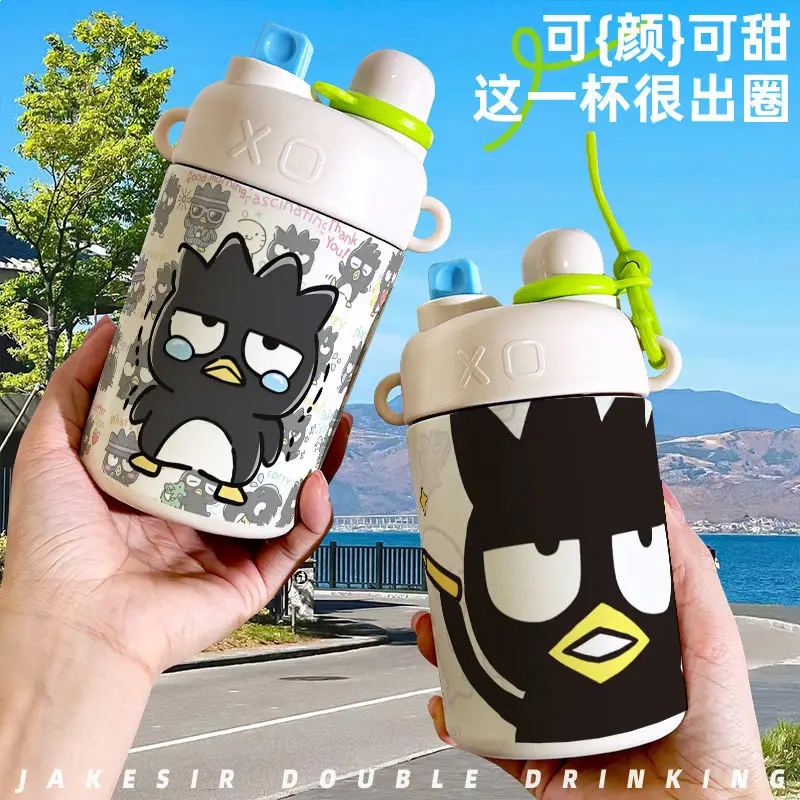 Новый Sanrio Kawaii Animation BadBadtz-maru милый термос большой емкости осенне-зимняя соломенная