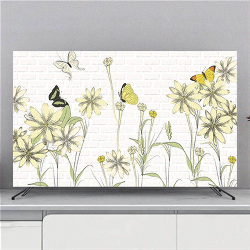 

На заказ 32 " - 85" дюймов декоративная крышка капота для экрана LCD TV PC цветочный лист Лотос пион боссом птицы