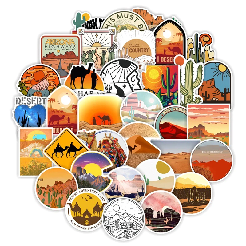 

50pcs Desert Stickers for Laptop Motorcycle Luggage Snowboard Decal Sticker
