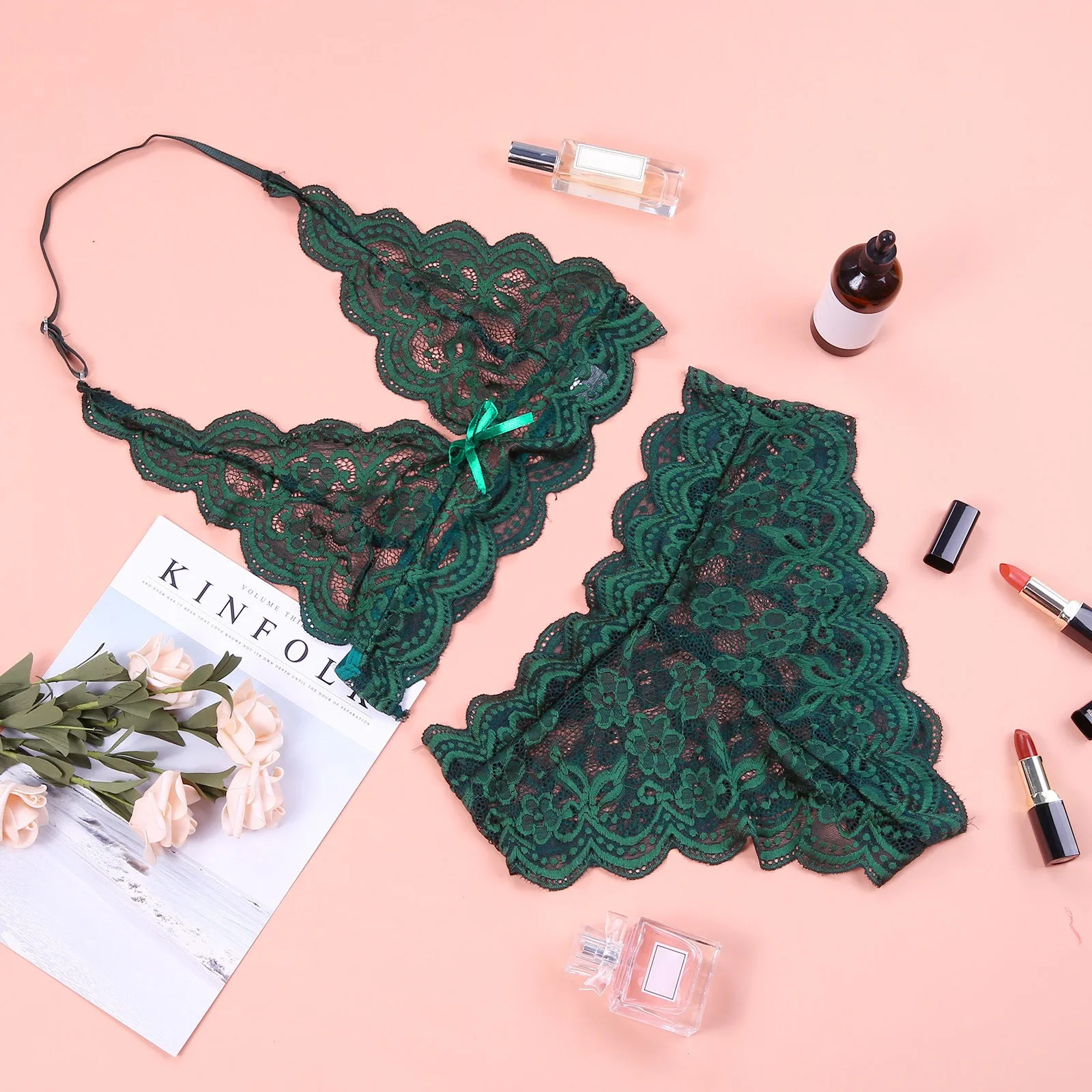 Женский модный сексуальный кружевной прозрачный костюм с разрезом сексуальное