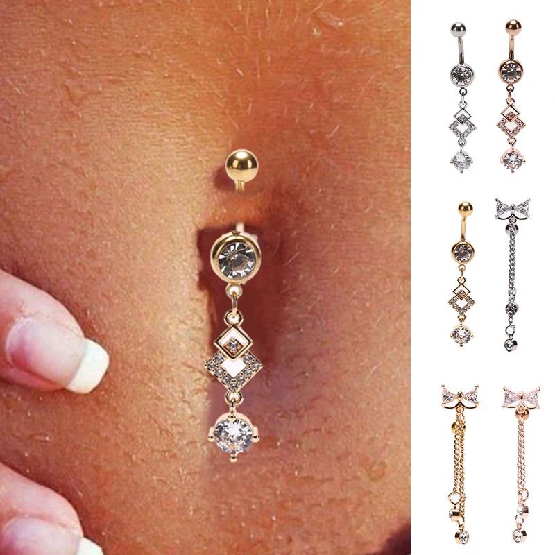 

1PC Sexy Belly Bars Belly Button Rings Belly Piercing Crystal Flower Rhinestone Body Jewelry Navel Piercing Rings Drop Shipping