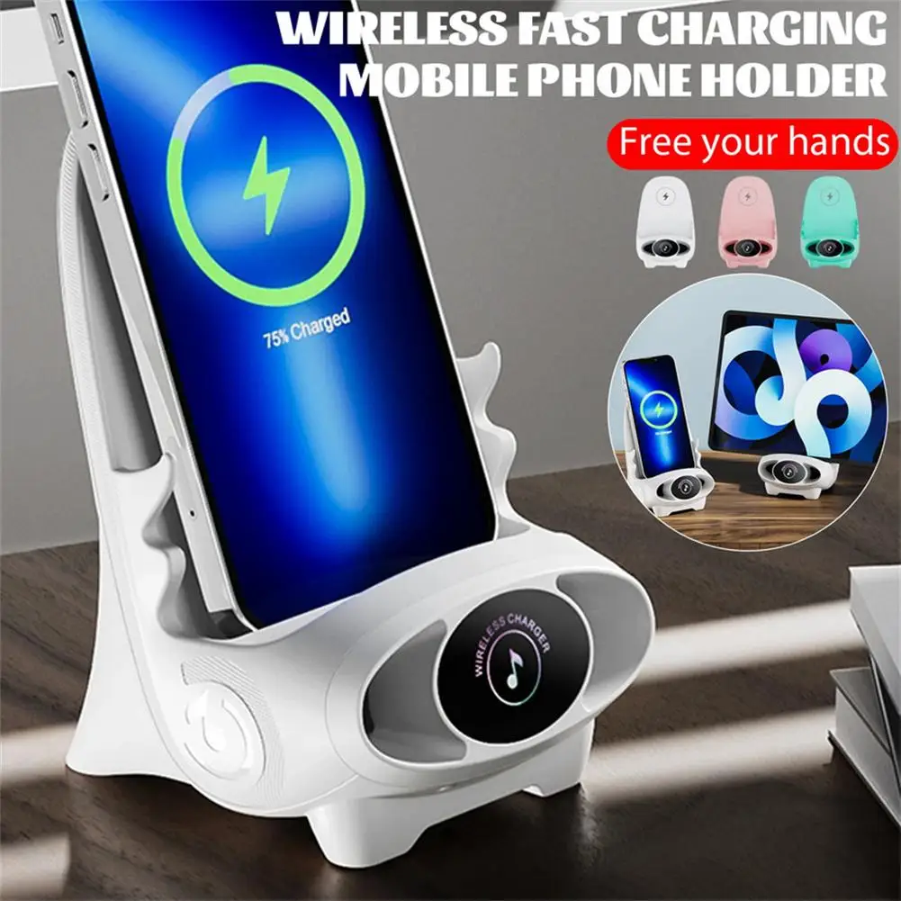 

V8 Wireless Fast Charging Charger Stand Holder Unique Mini Chair Shape Ergonomic Mobile Phone Desktop Station