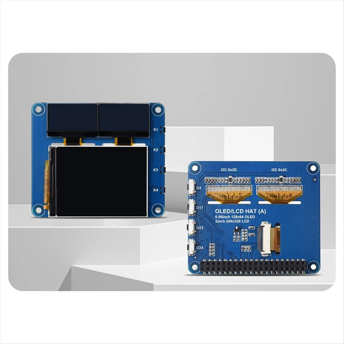 Фото 2-дюймовый ЖК-экран с 0,96-дюймовым модулем OLED-дисплея HAT Kit для RPi Zero 2 W 3 Model B 4 5 Плата расширения №4