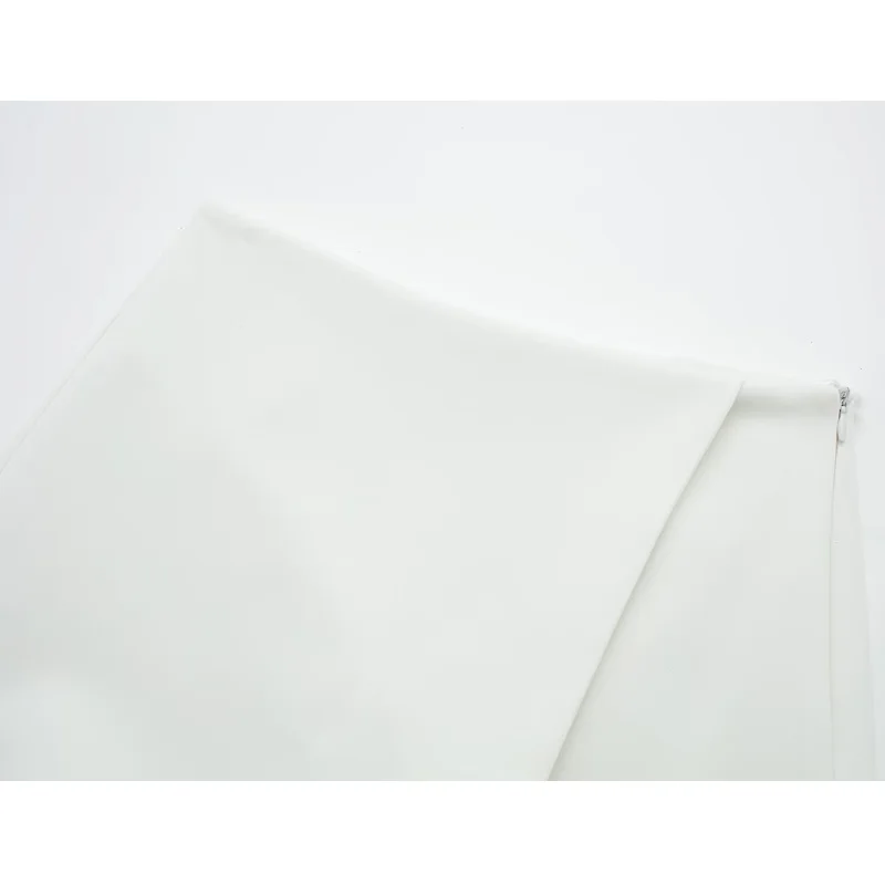 TRAF 2023 White Shorts for Women High Waist Skirt Shorts Women Streetwear Asymmetric Skort Summer Wrap Bermuda Shorts Woman