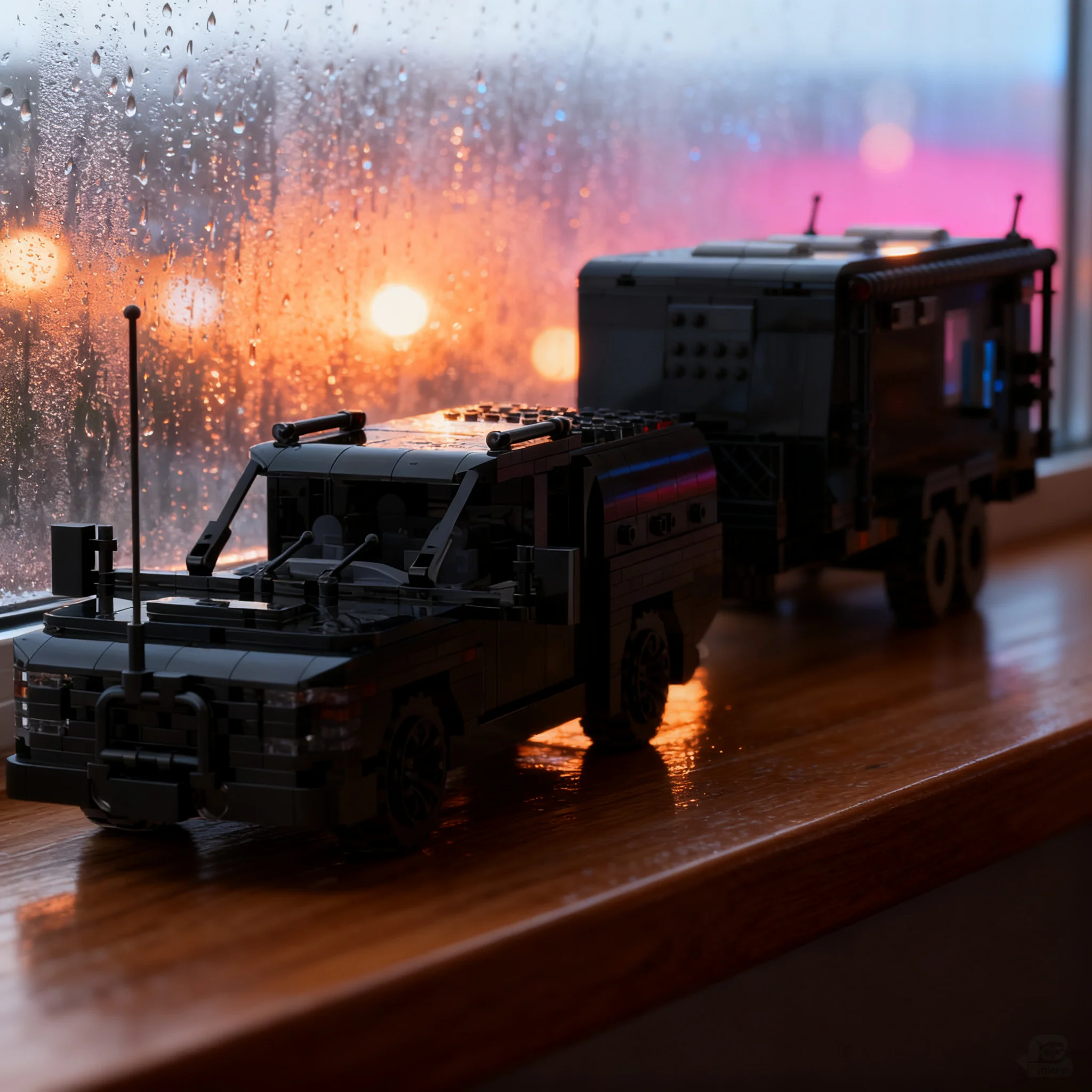 Фото 1115 деталей MOC Revive Caravans Bushtamer MK2 + Dino Motors T-rex Super Duty Facelift City Champions Модель строительных блоков 3D игрушка №1