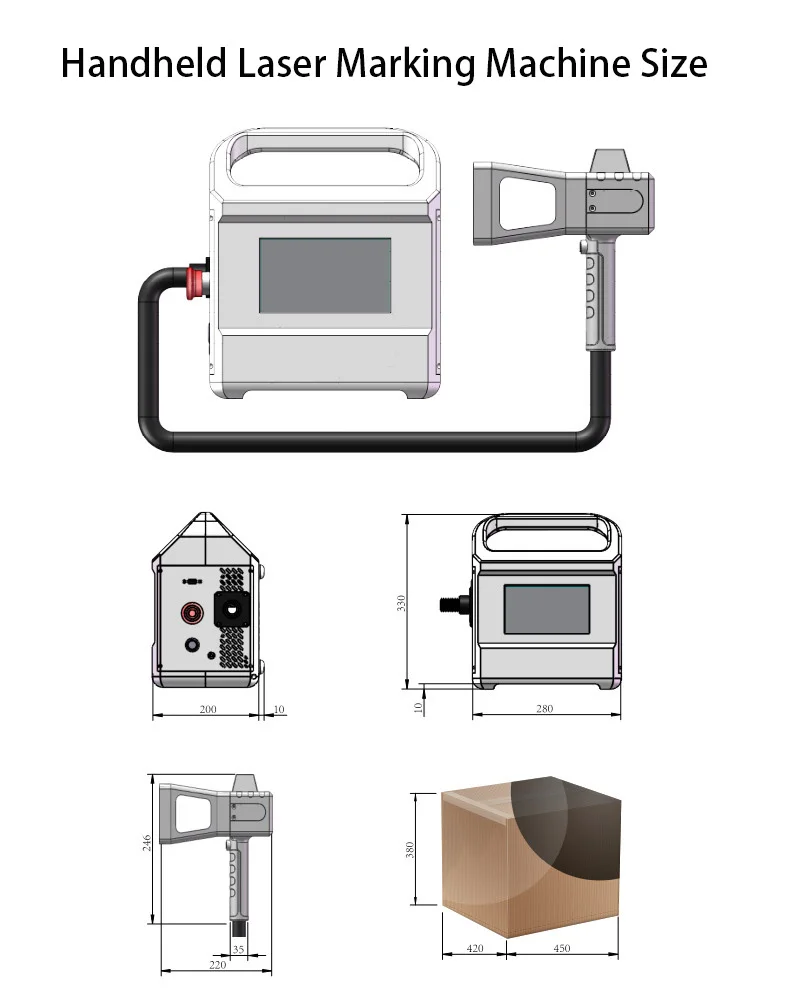 Небольшая портативная гравировка с длительным сроком службы 50 Вт волоконная