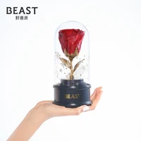 rose preserved fresh flower music crystal ball good looking wedding new year gift for girlfriend