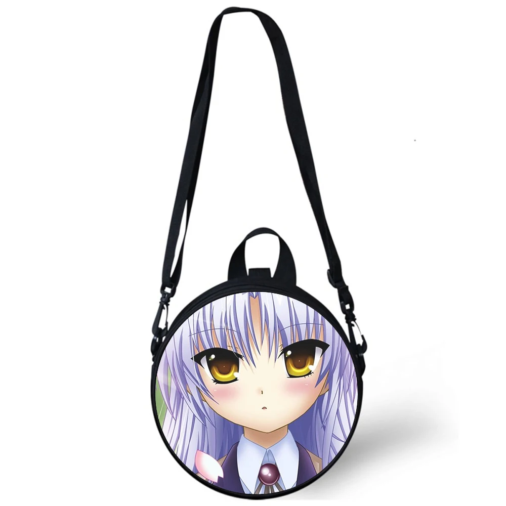 Angel Beats Tachibana Kanade Child kindergarten Bag 3D Print Crossbody Shoulder Bags School Women Mini Round Bagpacks Rugtas Bag