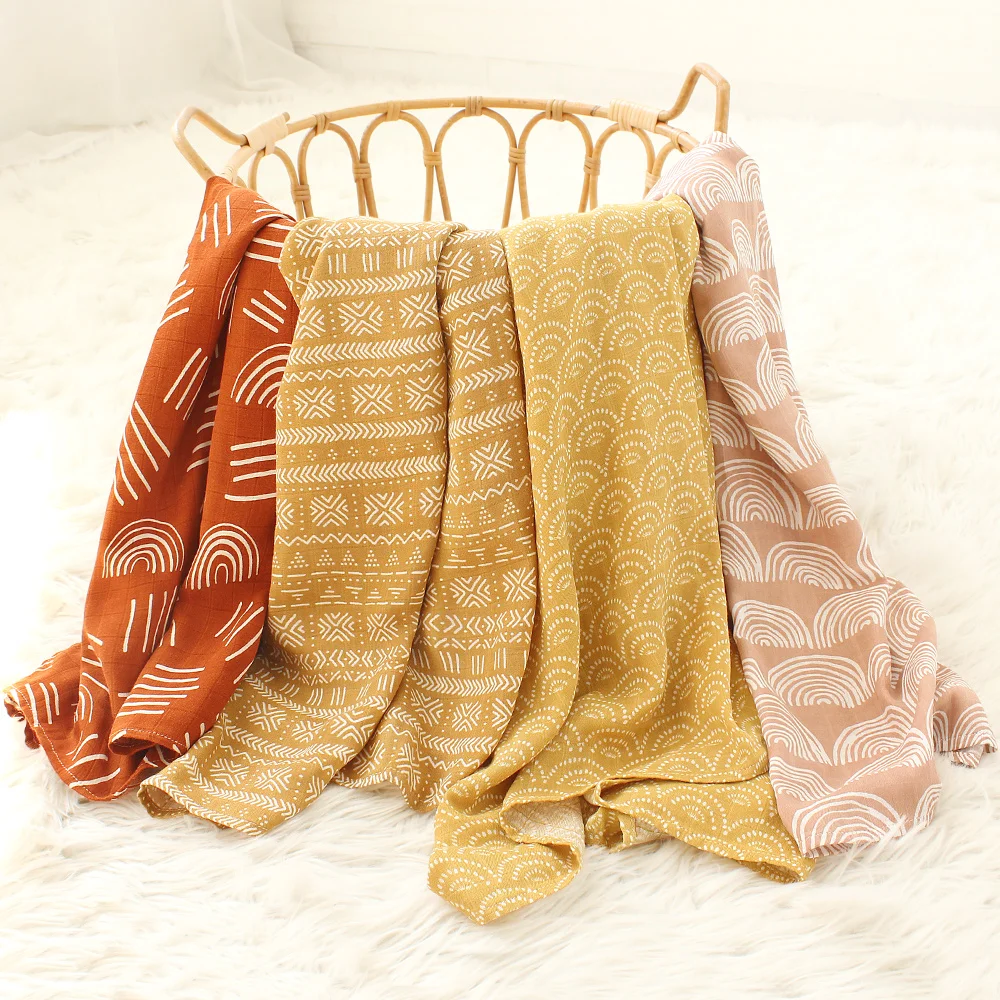 Bamboo Cotton Soft Baby Blankets Newborn Muslin Swaddle Blanket for Newborn Girl and Boy Baby Bath Towel images - 6