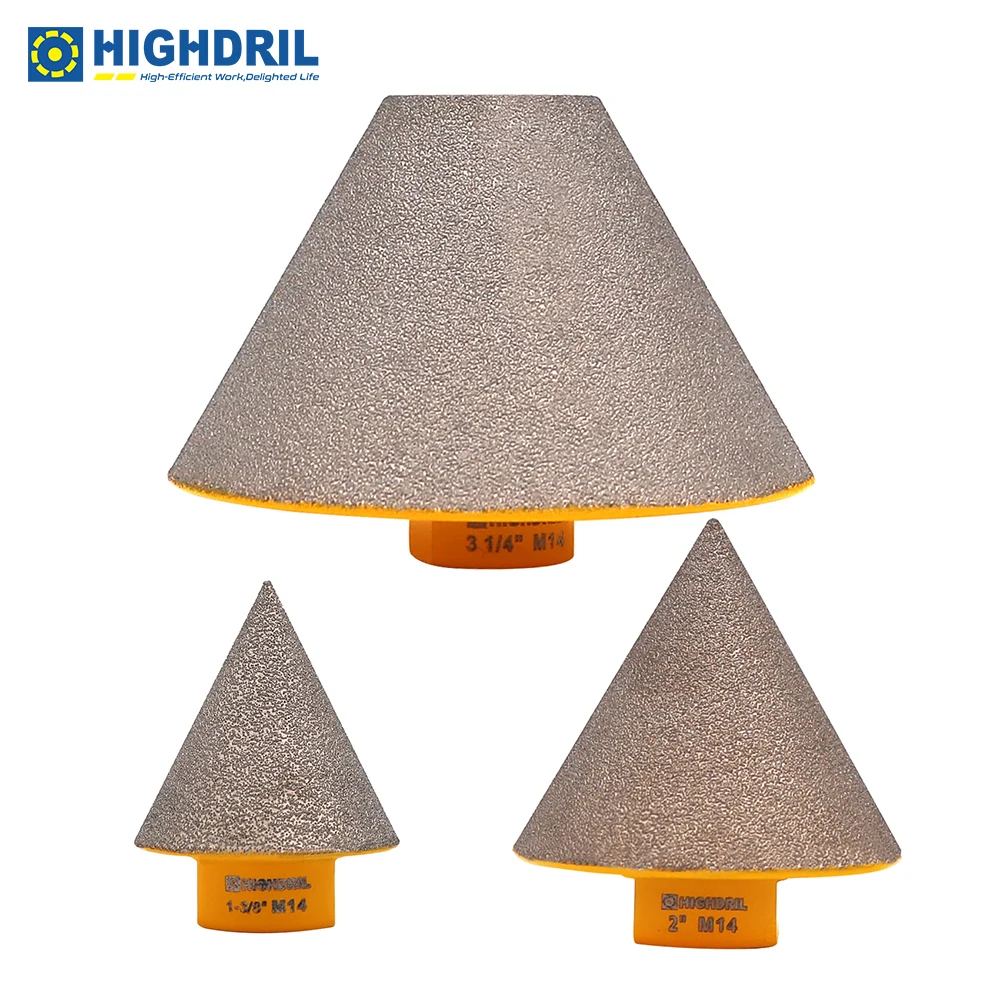 

HIGHDRIL 2pcs Diamond Chamfer Milling Bit For Marble Porcelain Tile Ceramic Granite Enlarging Grinding Exist Holes Finger Cutter