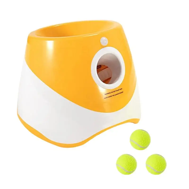 

Dog Ball Launcher Automatic Ball Thrower For Dogs Adjustable Launching Distance With 3 Tennis Balls Interactive Puppy Pet Toy