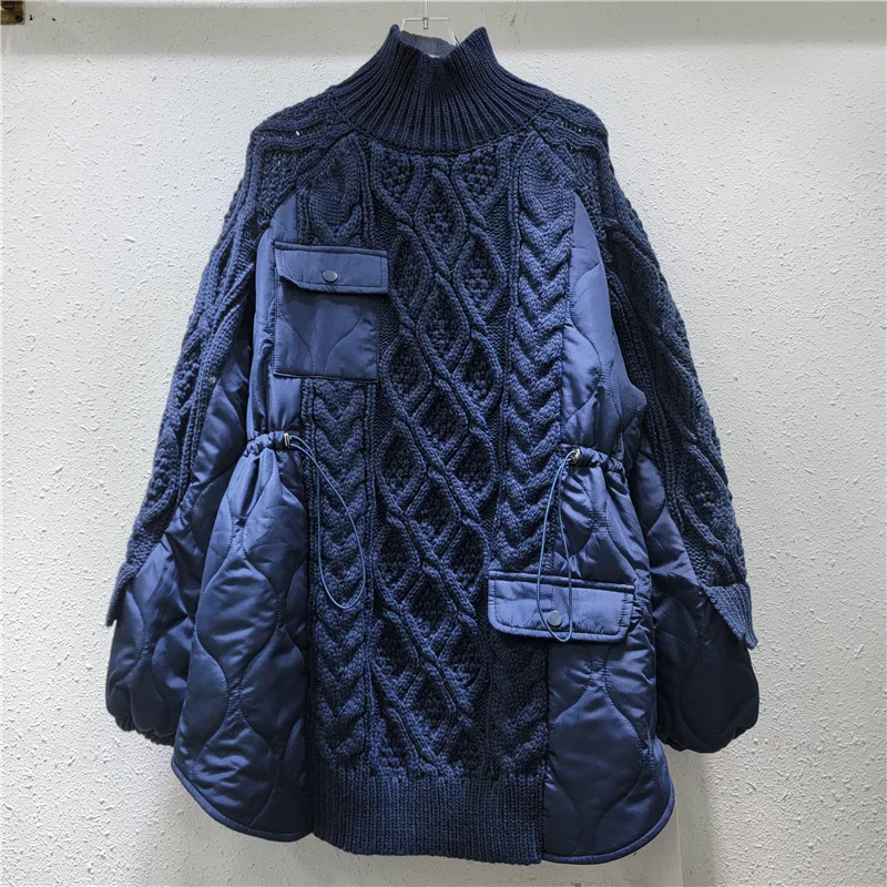Модный нишевый дизайн женский тканый теплый свитер с длинными рукавами зима 2025