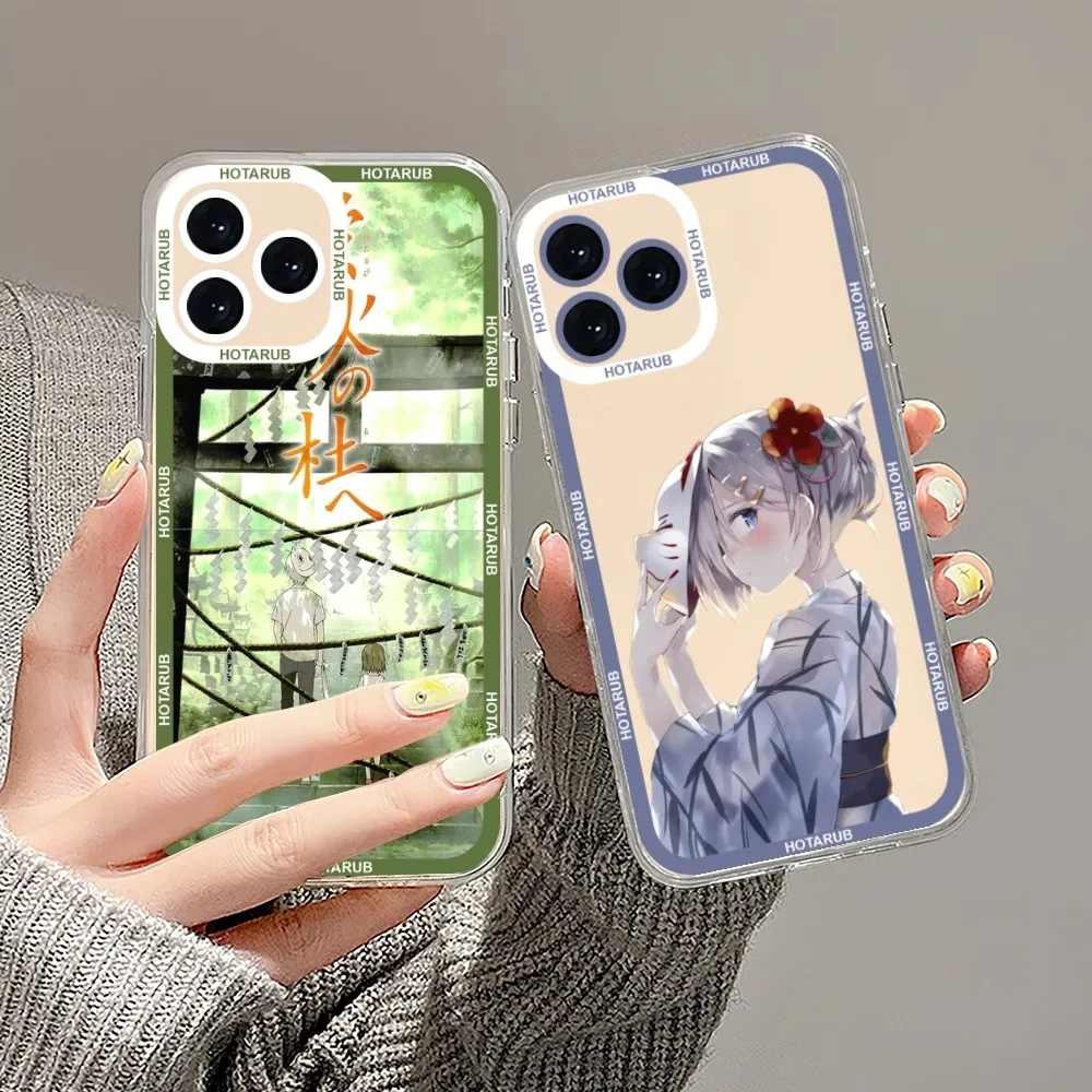 Чехол для телефона с аниме Hotarubi no Morie для iPhone 13 14 Mini 11 12 Pro Max, прозрачный чехол
