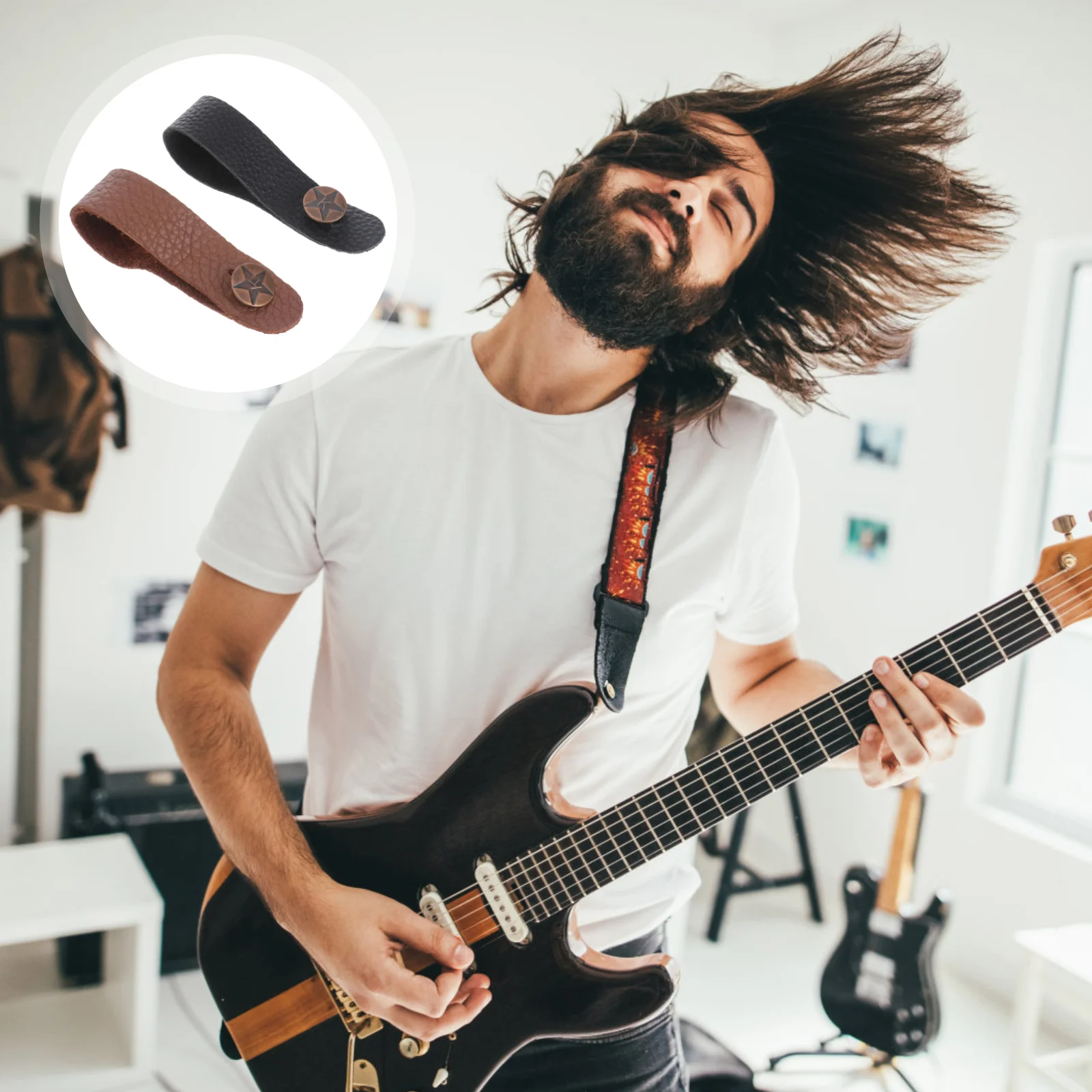 

Strap Guitar Headstock Acoustic Tie Lock Button Locks Ukulele Neck Banjos Belt Straps Electric Bassshoulder Plate Stuffers