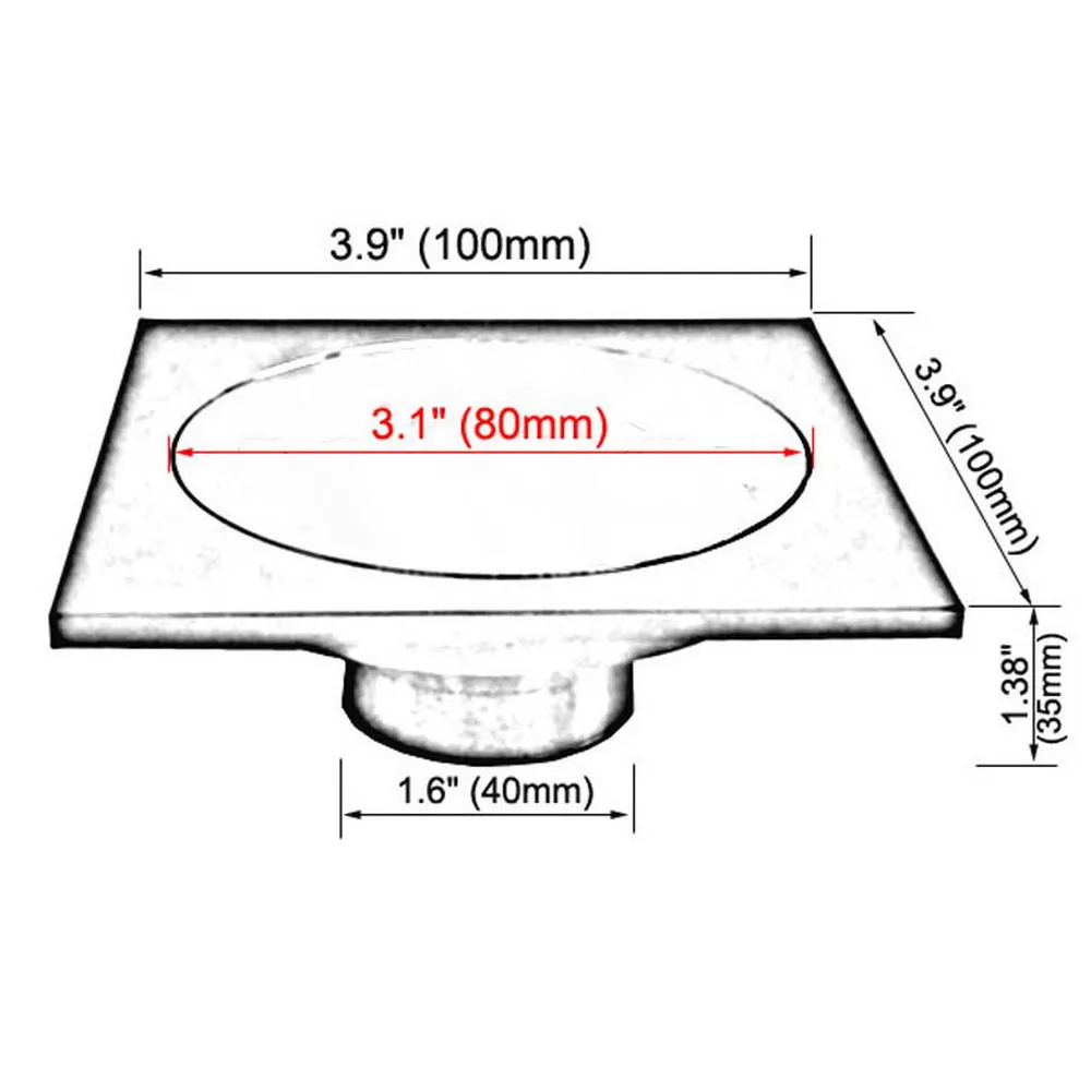 Полированная хромированная латунь квадратный слив для ванной комнаты решетка