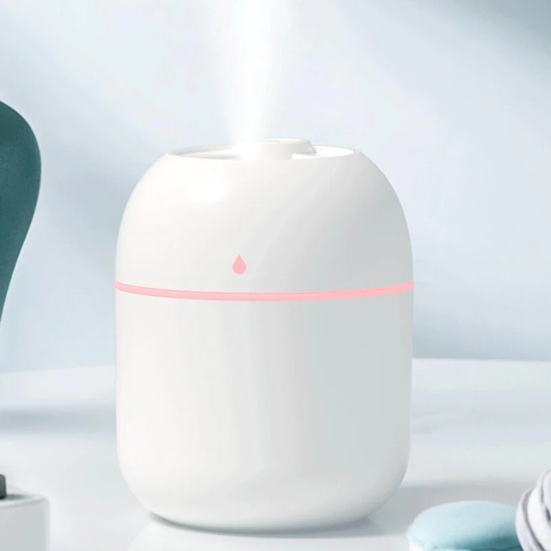 Ultrasonic USB Mini Air Humidifier and Aroma Essential Oil Diffuser with LED Color Lamp for Home and Car, Mute Mist Maker