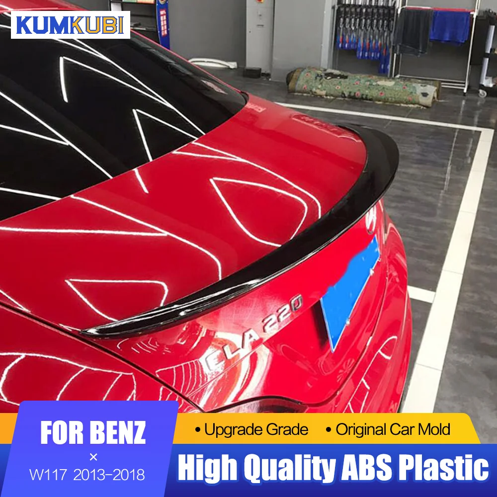 

W117 Gloss Black Spoiler For Mercedes W117 C117 CLA CLA45 AMG CLA180 CLA200 CLA220 2013-2018 Car Rear Trunk Spoiler Lip Splitter