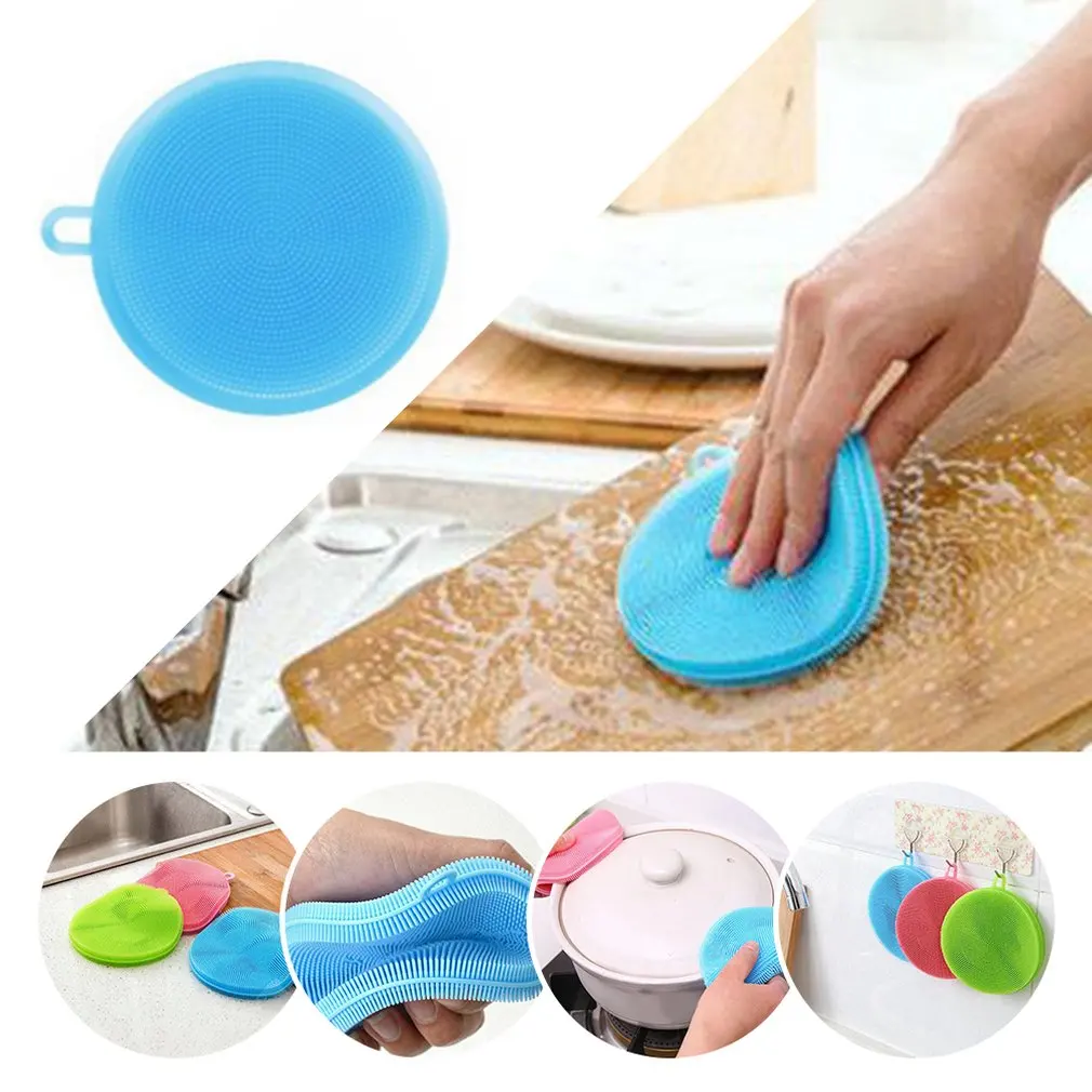 

Hot Magic Cleaning Brushes Silicone Dish Bowl Scouring Pad Pot Mildew-Free Brush Kitchen Household Cleaning Tools