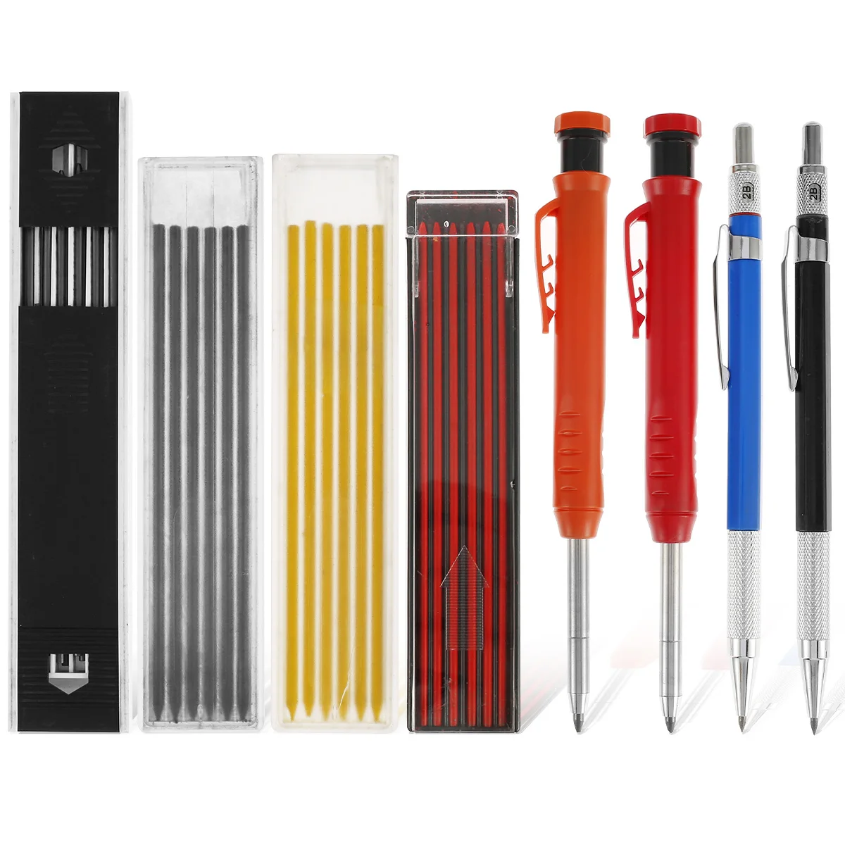 

Solid Carpenter Pencil Set Woodworking Tools Mechanical Pencil 3 Colors Refill Construction Job Tools Carpentry Marking Scriber