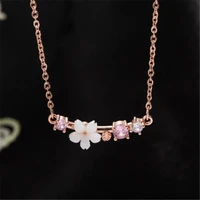 new trendy shell flower pendant necklaces for women brass crystal chain collares necklaces female fashion jewelry gifts