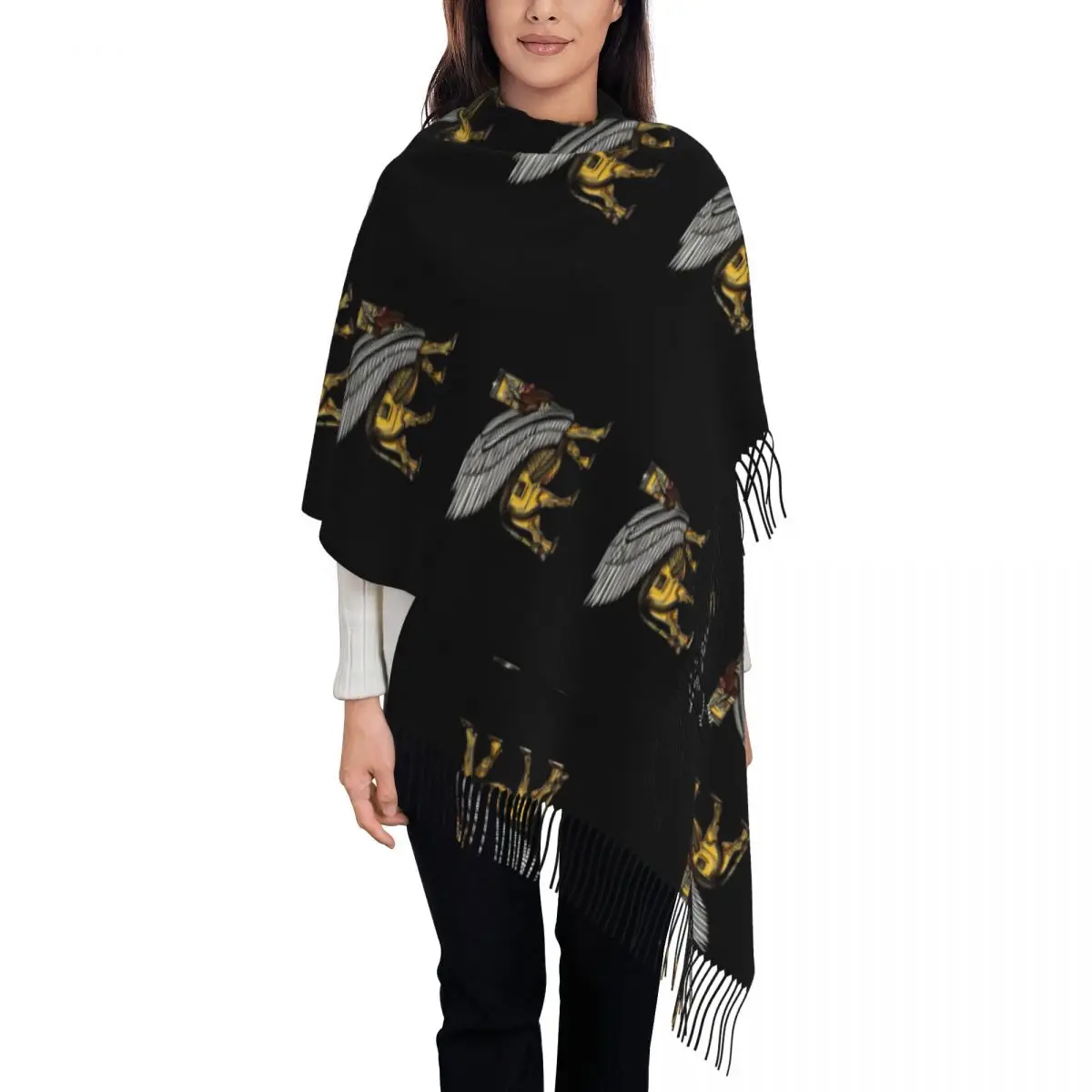 Шарф Anunnaki God Guardian шарфы с кисточками женские мягкие теплые шали и накидки длинная