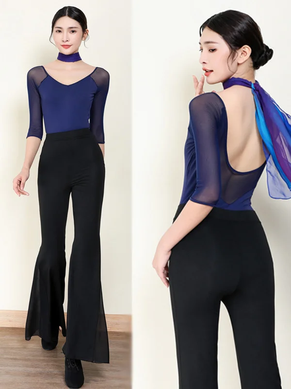 

Элегантный классический костюм для танцев, топ, женские длинные брюки для особых случаев, однотонный костюм для девушек, роскошная женская одежда для улицы
