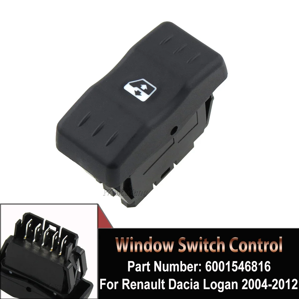 

Hight Quality Electric Power Window Single Switch For Renault Dacia Logan 2004 2005 2006 2007-2012 6001546816 Car Accessories