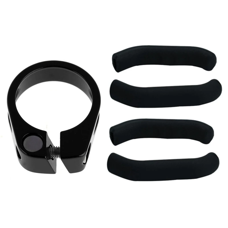 

1Pcs 31.8Mm Bike Bicycle Cycling Saddle Seat Post Clamp & 2 Set Scooter Brake Handle Cover Silicone Sleeve
