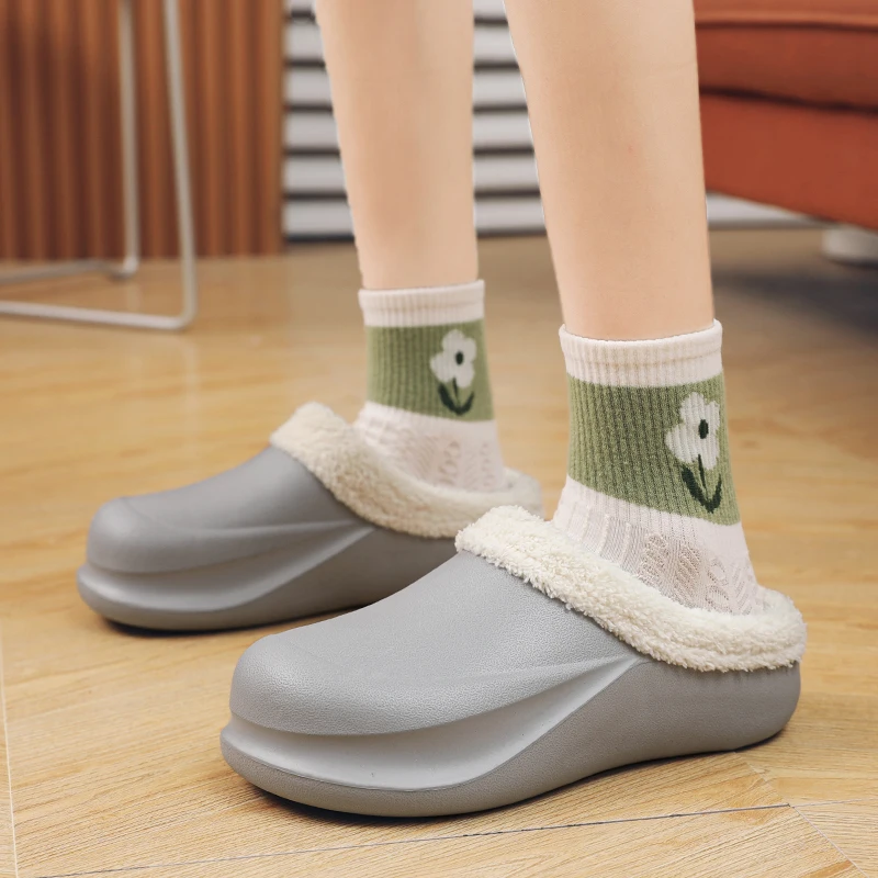 Новые зимние мужские и женские теплые тапочки хлопковые уличная домашняя теплая